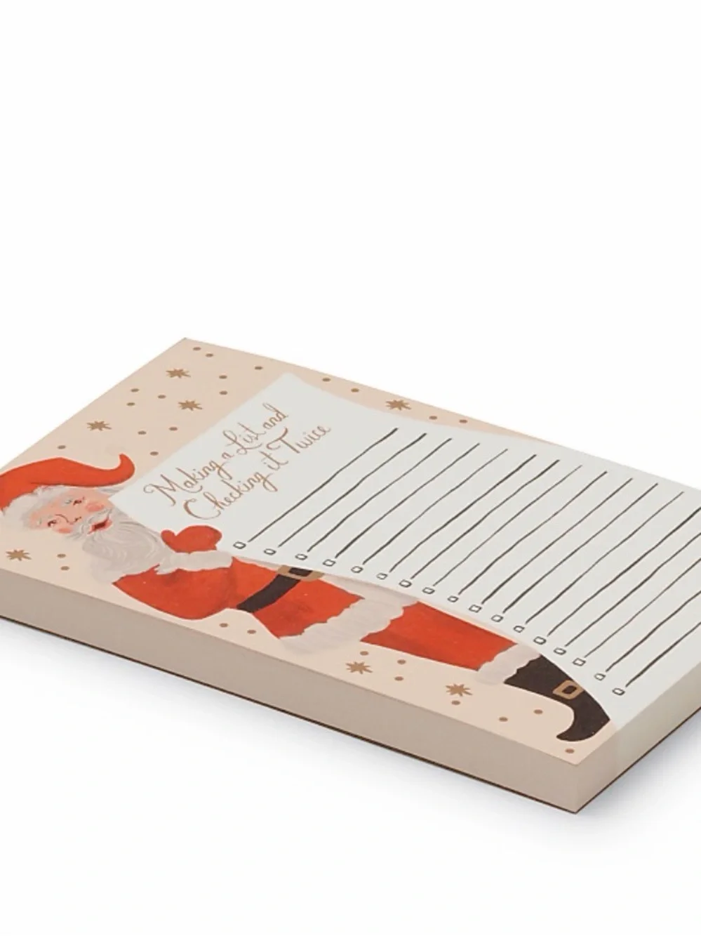 Rifle Paper Co. Santa Checklist Notepad - Red, Cream, Gold